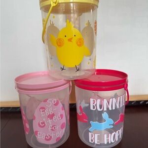 Easter Themed Plastic Buckets Set